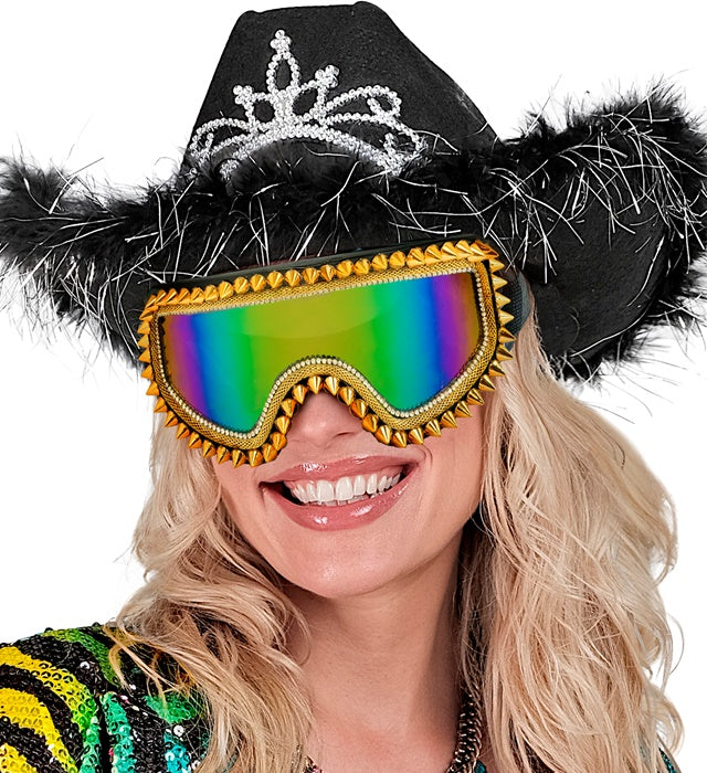 Gold Studded Apres Ski Party Goggles