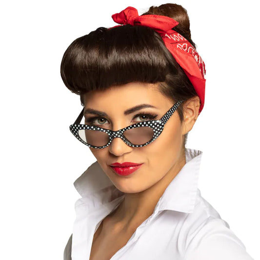 Sandy Grease Party Glasses - Black & White