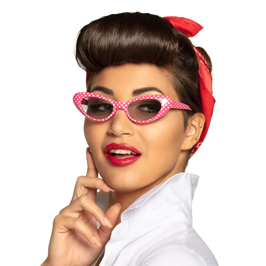 Sandy Grease Party Glasses - Pink & White