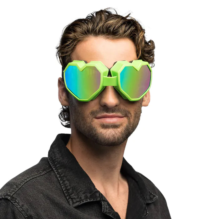 Heart Shape Festilove Ski Goggles - Neon Green