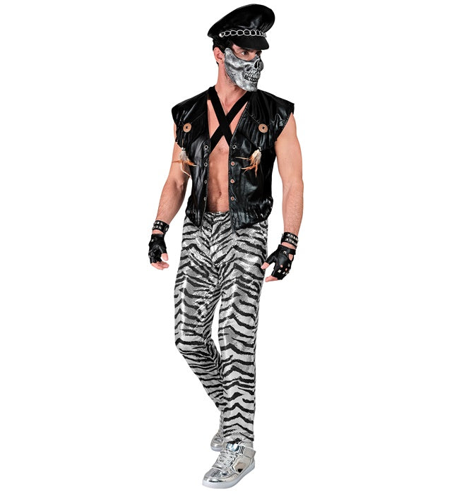 Party Fashion Silver Animalier Zebra Sequin Trousers
