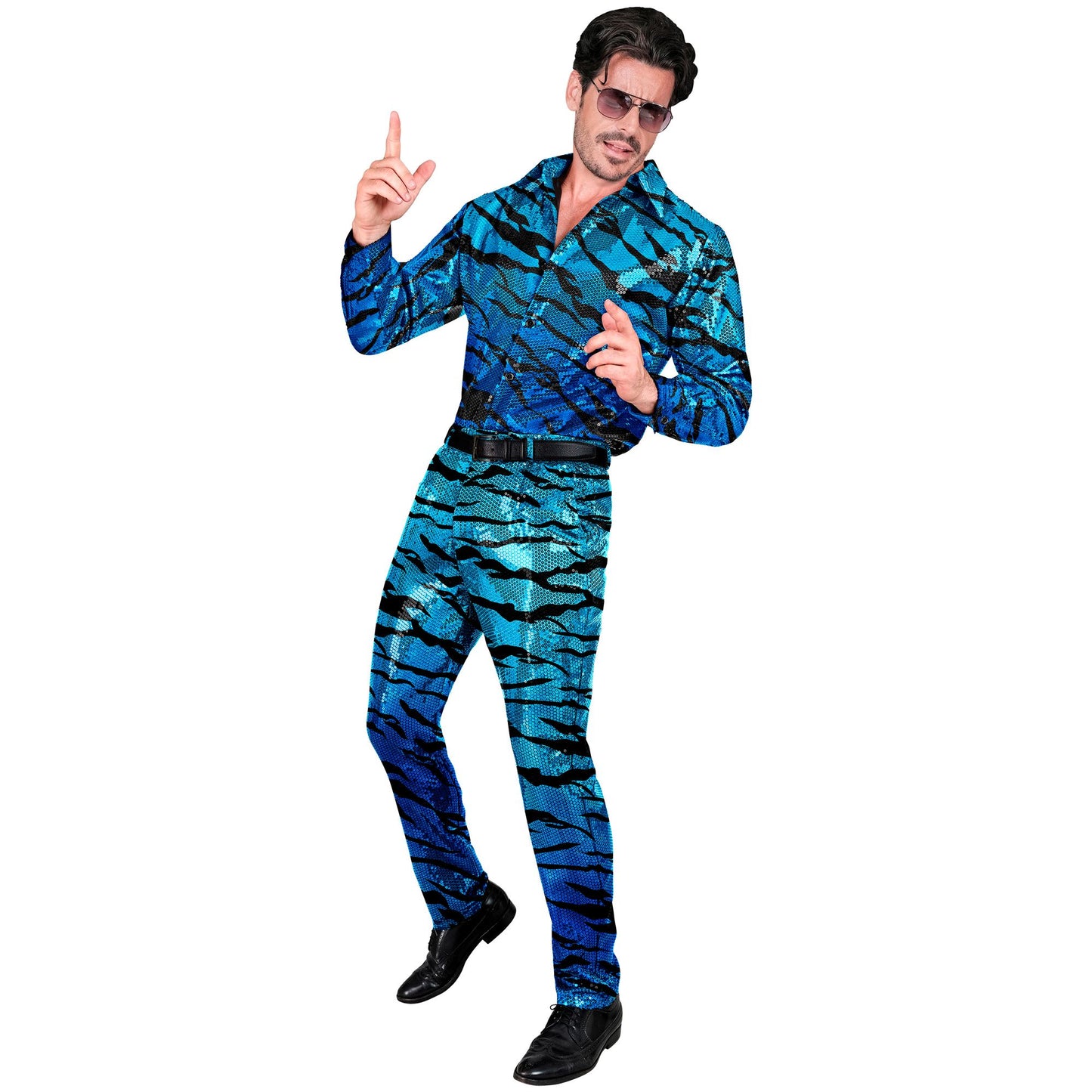 Blue Sequin Party Fancydress Pants
