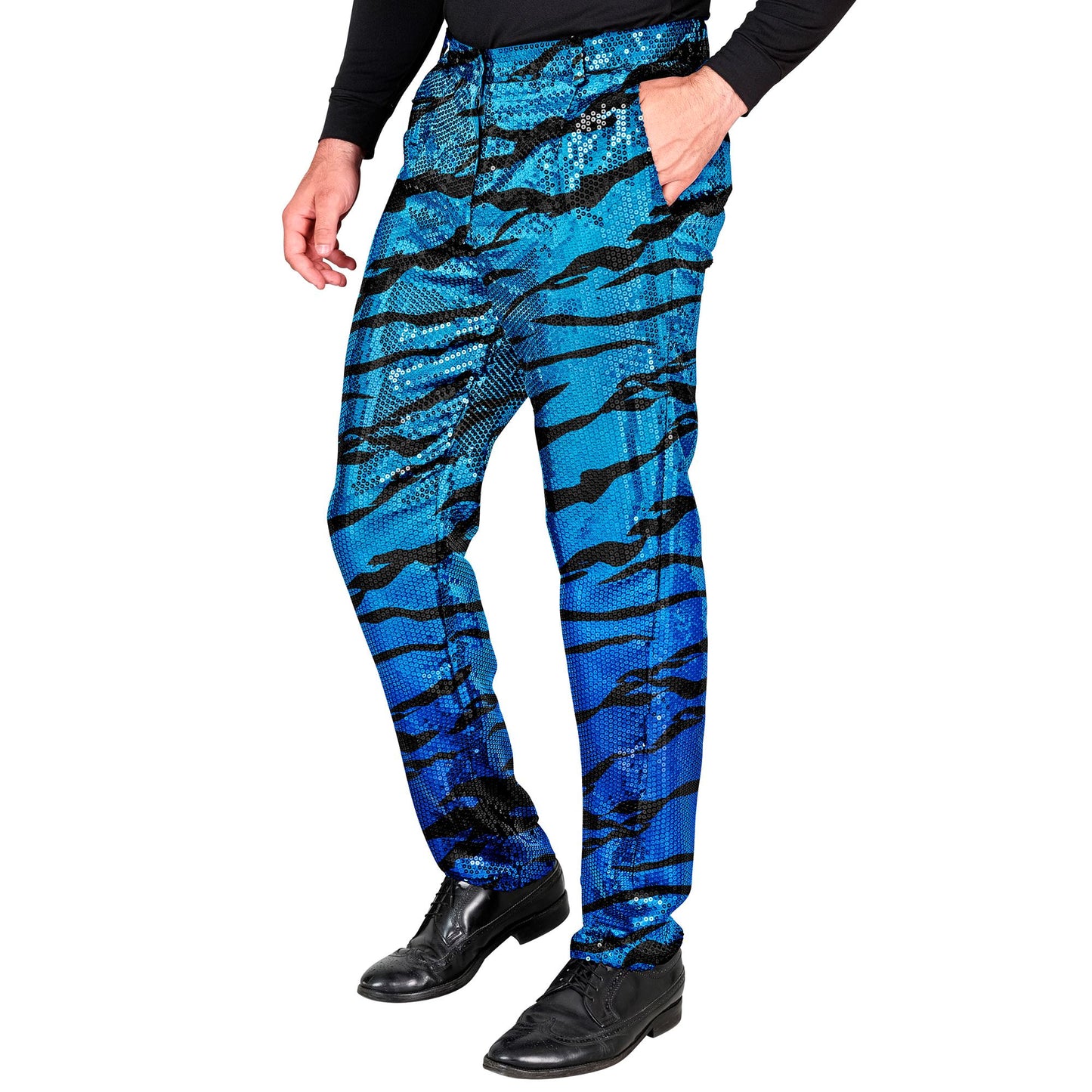Blue Sequin Party Fancydress Pants