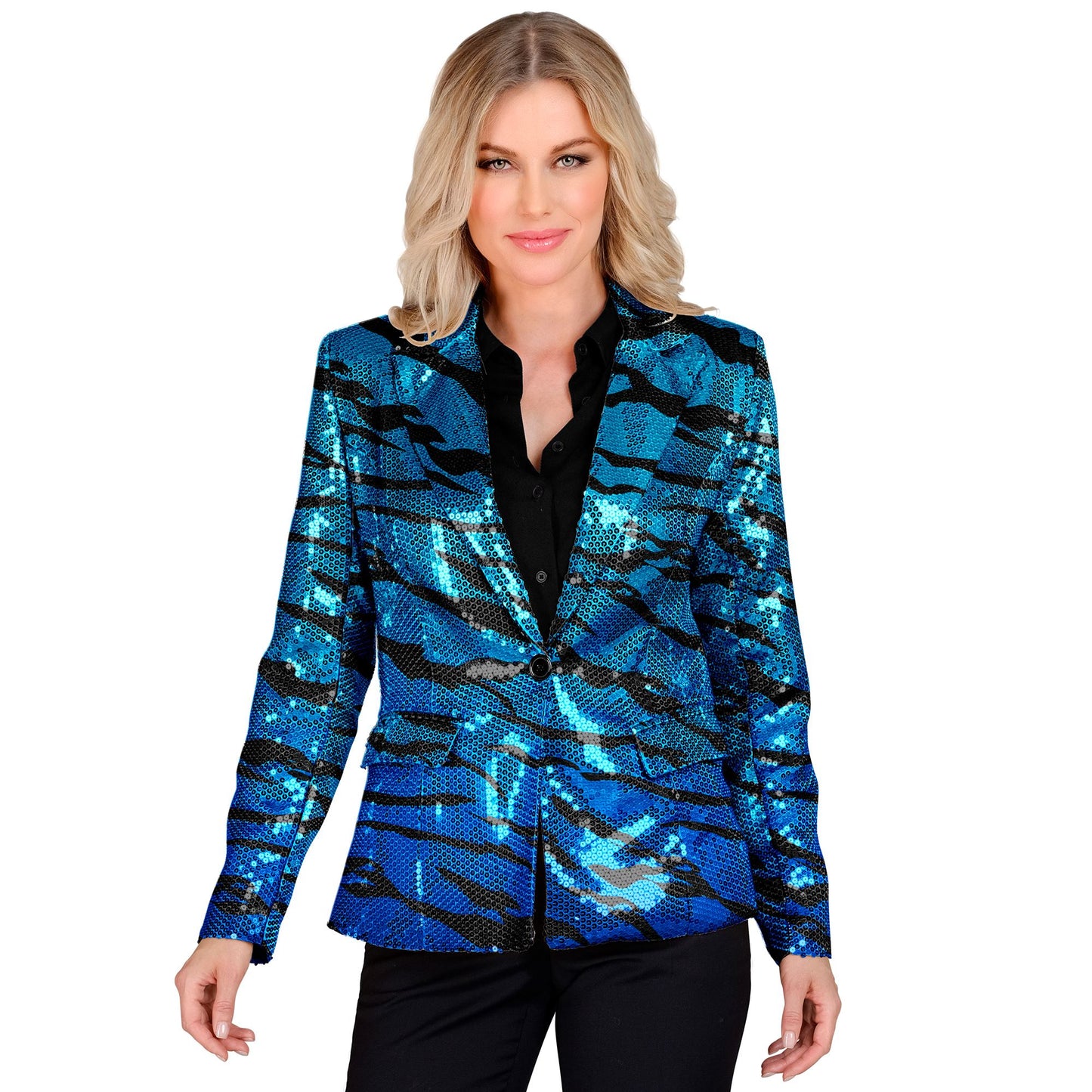 Blue Sequin Party Fancydress Jacket