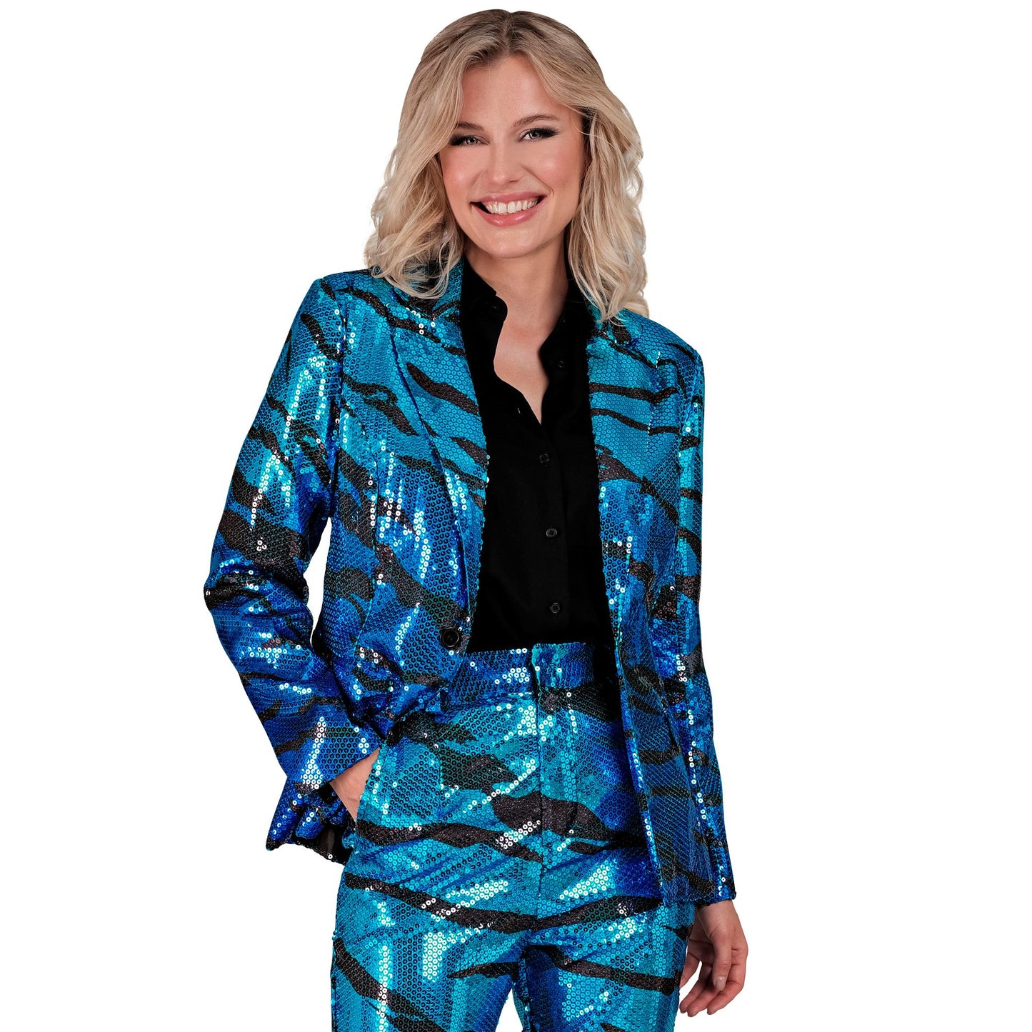 Blue Sequin Party Fancydress Jacket
