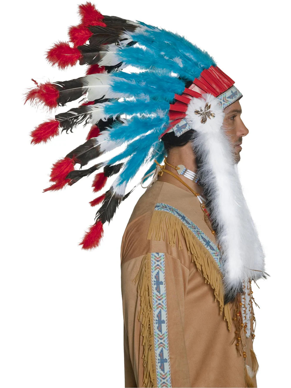 Blue Native American Feather Headdress