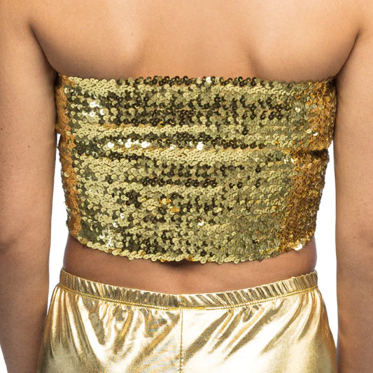 Gold Sparkle Bandeau Top