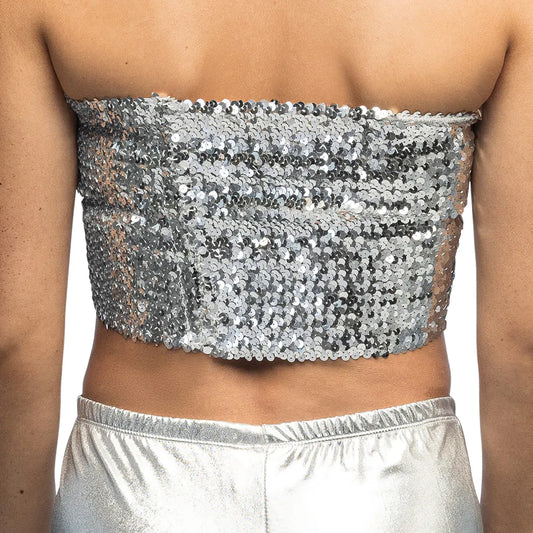 Silver Sparkle Bandeau Top