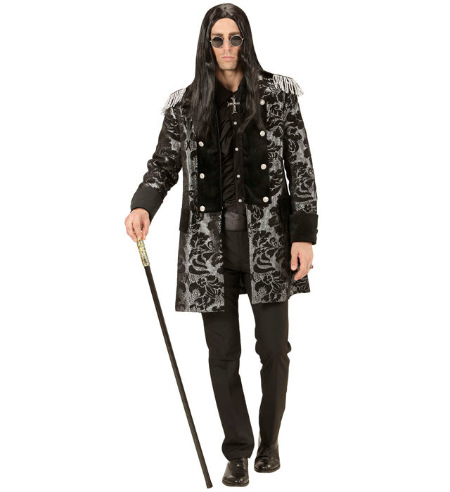 Mens Silver Jacquard Parade Coat