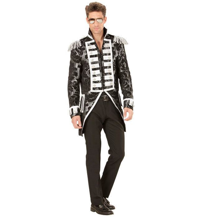 Mens Silver Jacquard Parade Coat
