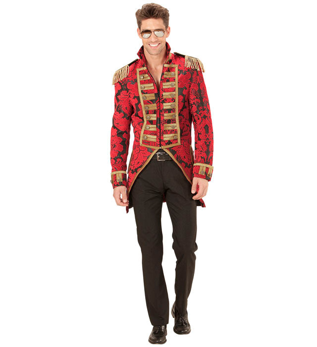 Mens Red Jacquard Parade Coat