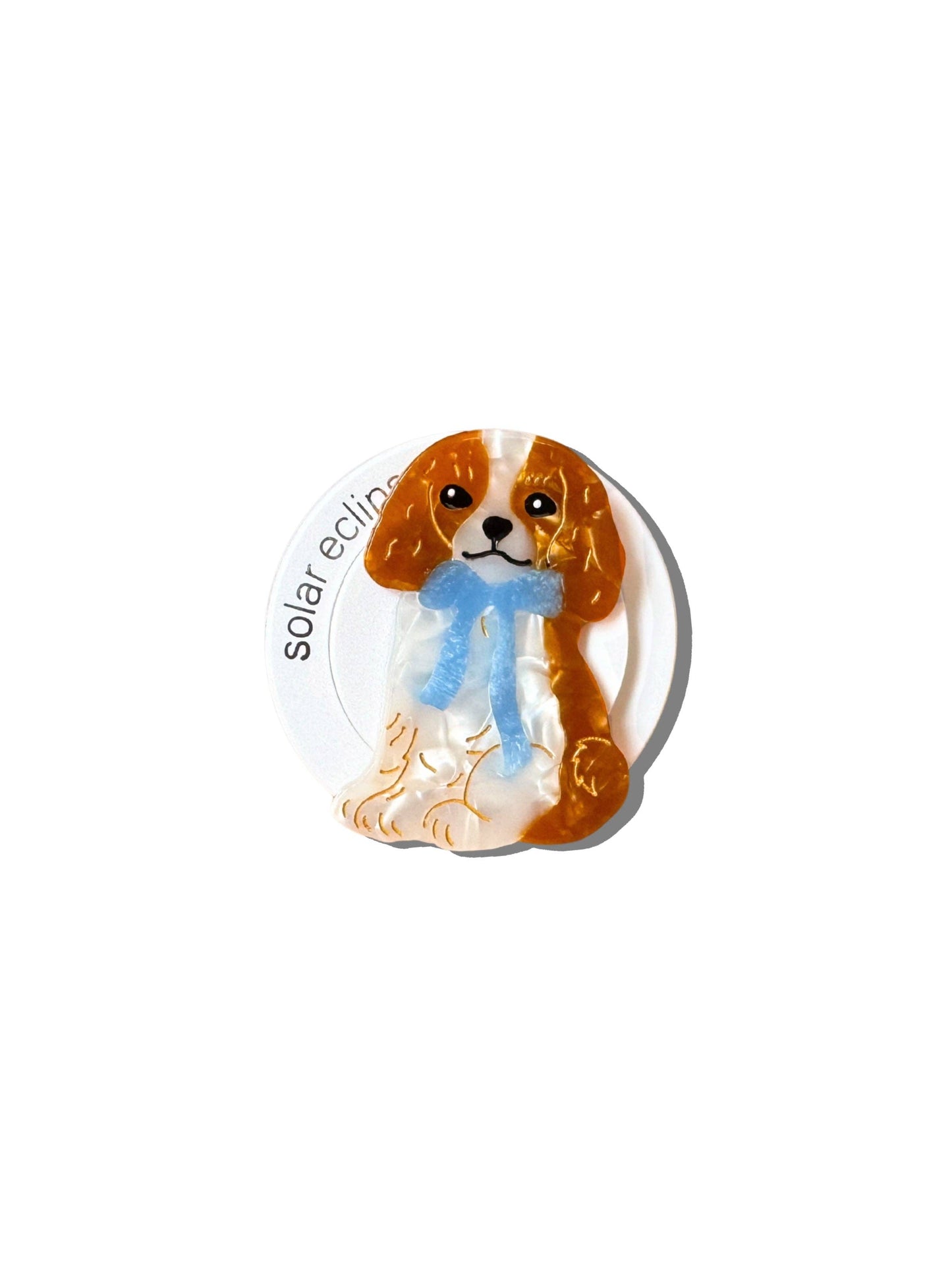 Solar Eclipse Hand-painted King Charles Grip Charm