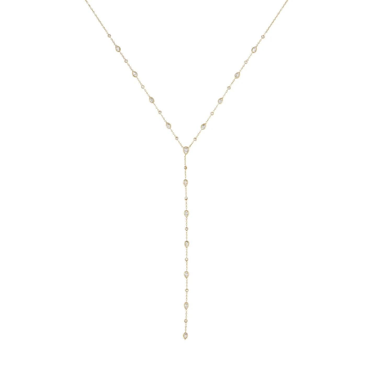 Bijoux De Mimi Araminta Droplet Necklace - Gold & Crystal