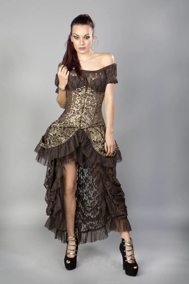 IN STORE ONLY - Candy C-Lock Underbust in Gold Scroll Brocade
