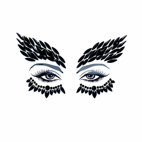 Neva Nude Night Hawk Black Crystal Face Jewels
