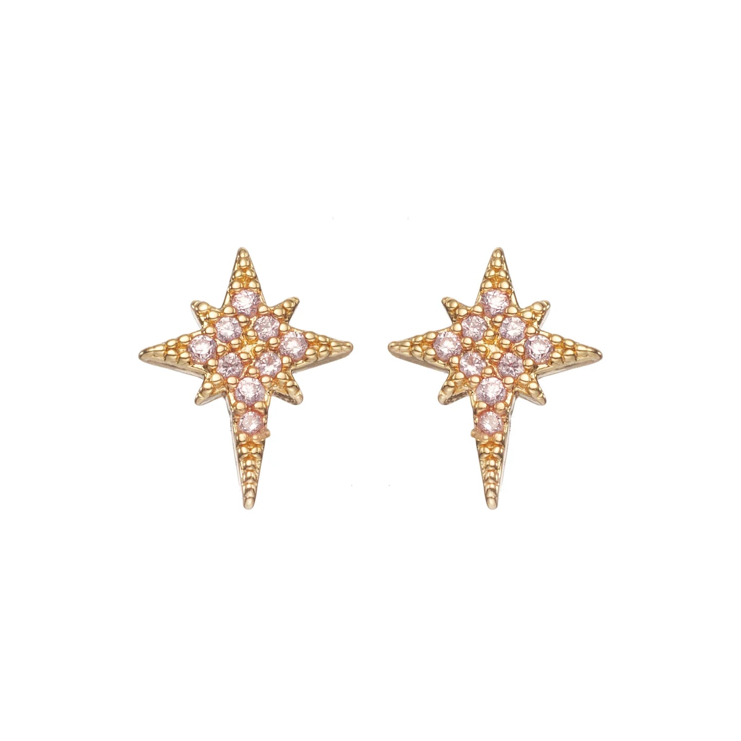 Bijoux De Mimi Cosima Star Stud Earrings - Gold Pink