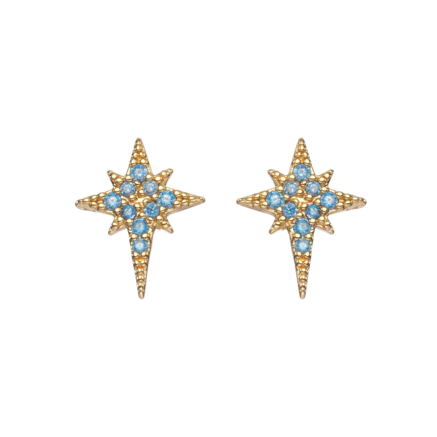 Bijoux De Mimi Cosima Star Stud Earrings - Gold Turquoise