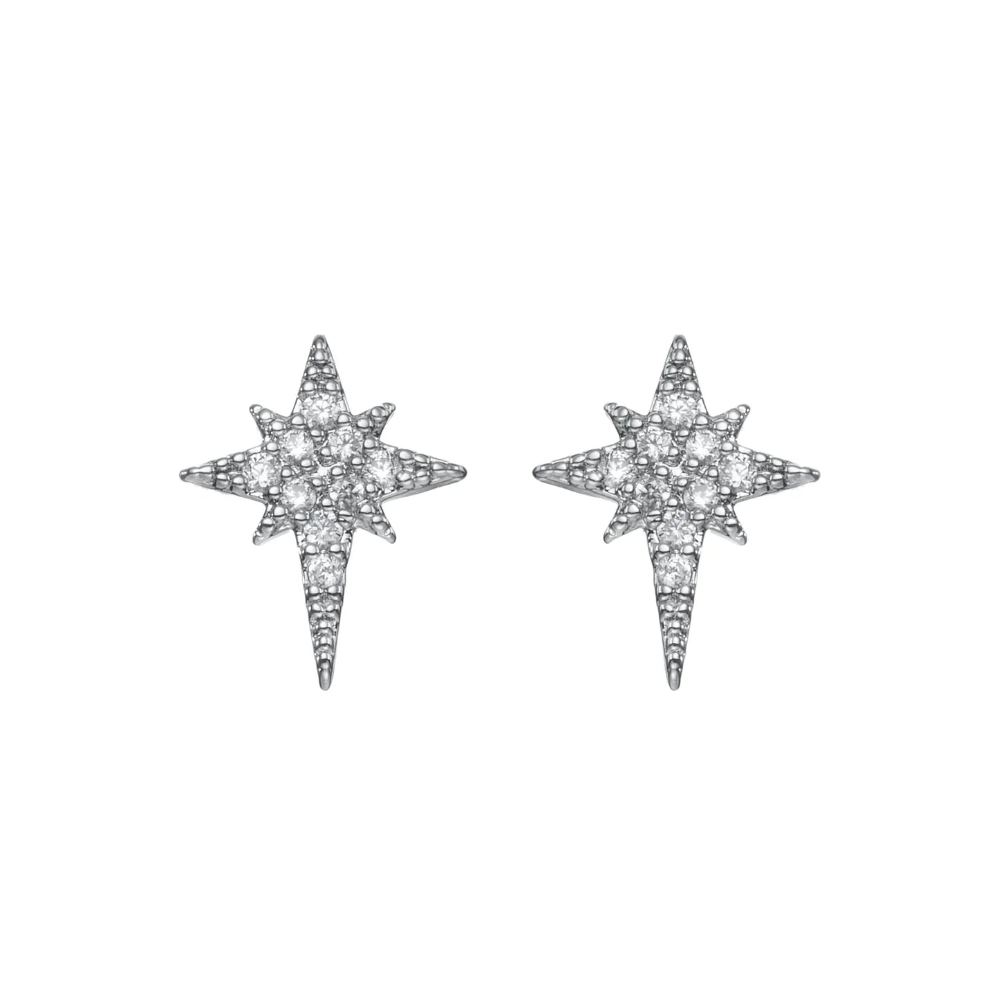 Bijoux De Mimi Cosima Star Stud Earrings - Silver Crystal