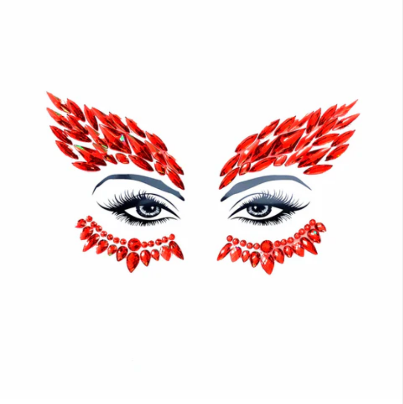 Neva Nude Devil's Advocate Red Crystal Face Jewels