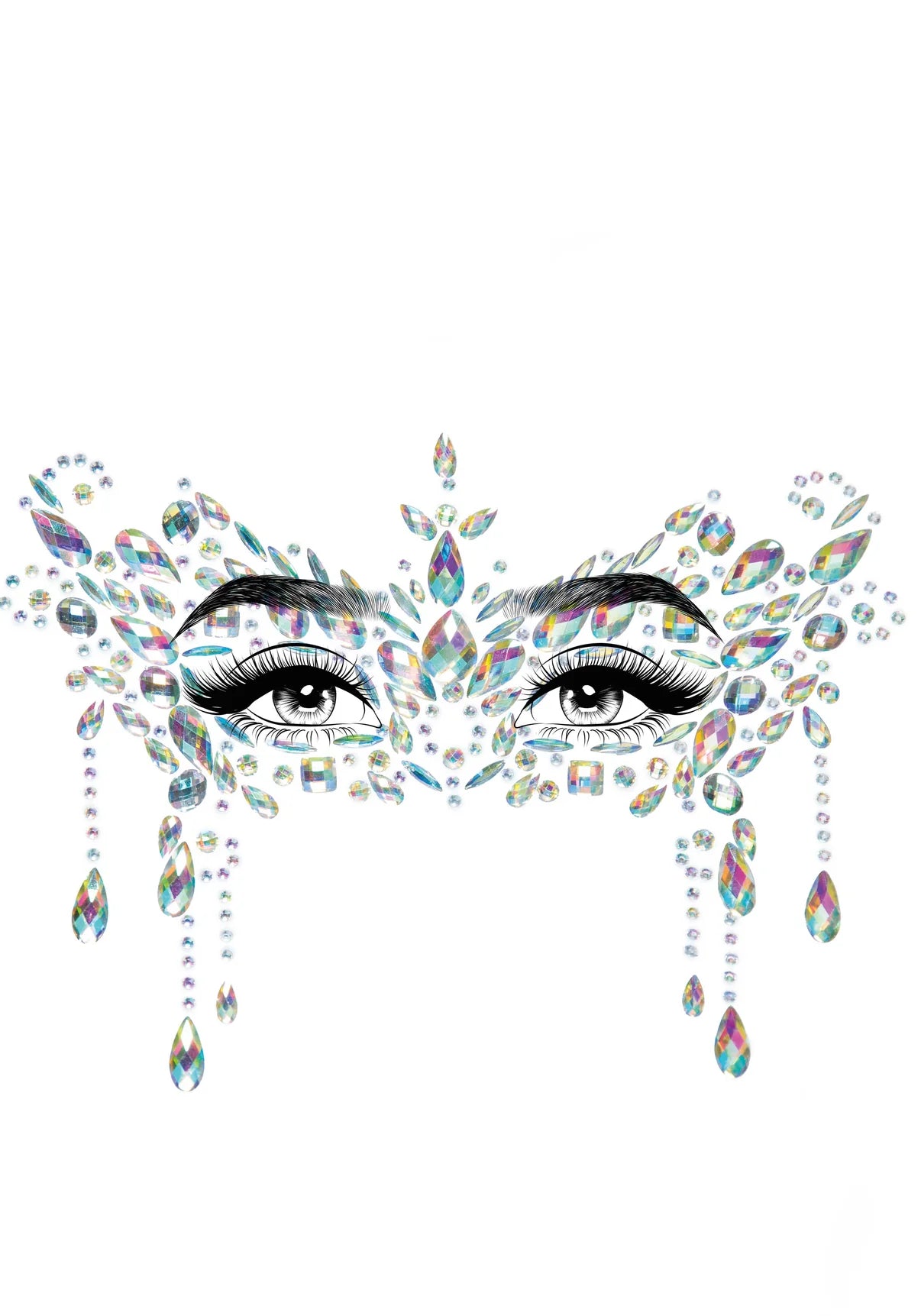 Clear Masquerade Adhesive Face Jewels Sticker