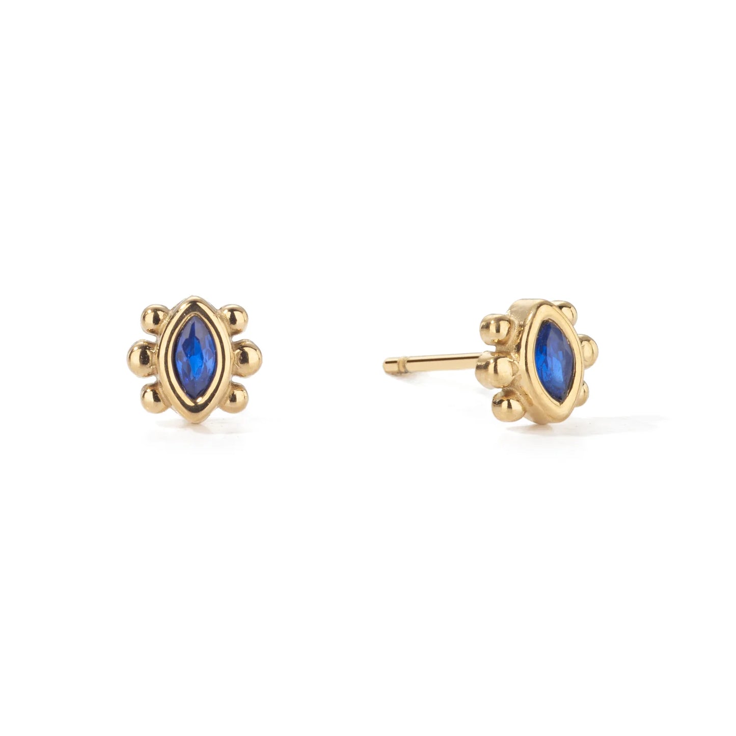 Bijoux De Mimi Francesca Stud Earrings - Gold Blue