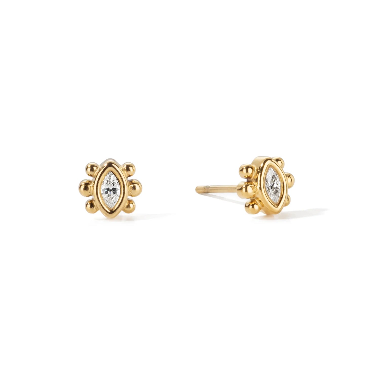 Bijoux De Mimi Francesca Stud Earrings - Gold Crystal