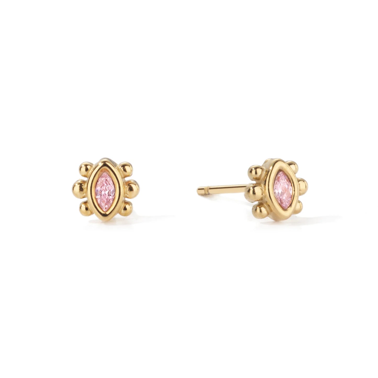 Bijoux De Mimi Francesca Stud Earrings - Gold Pink
