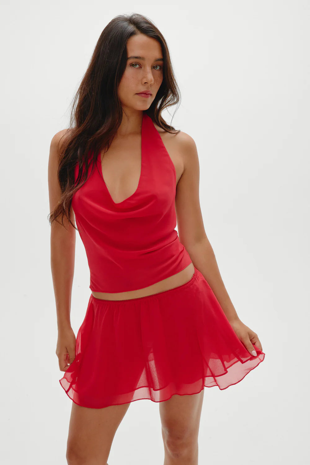 COMING SOON Frankies Bikinis Serenity Chiffon Mini Skirt - Somer