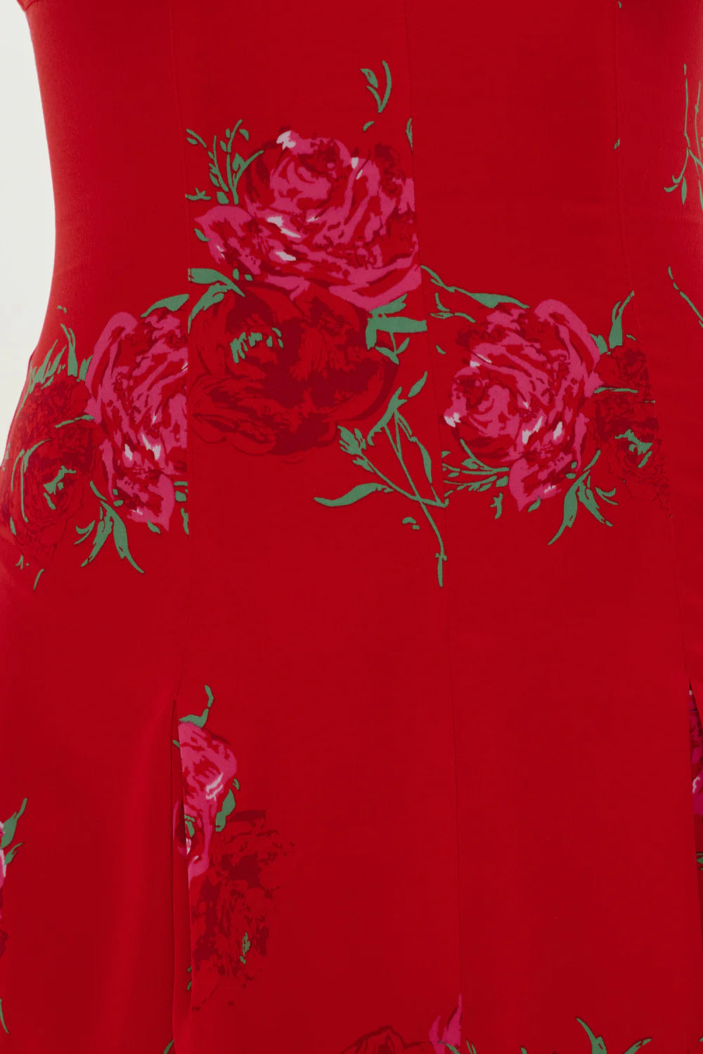COMING SOON Frankies Bikinis Siren Satin Mini Dress - Red Rose Brushstroke
