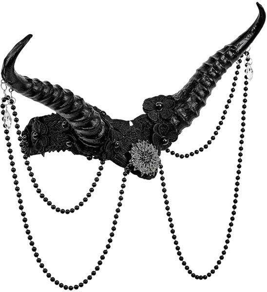 Black Headpiece with Horns