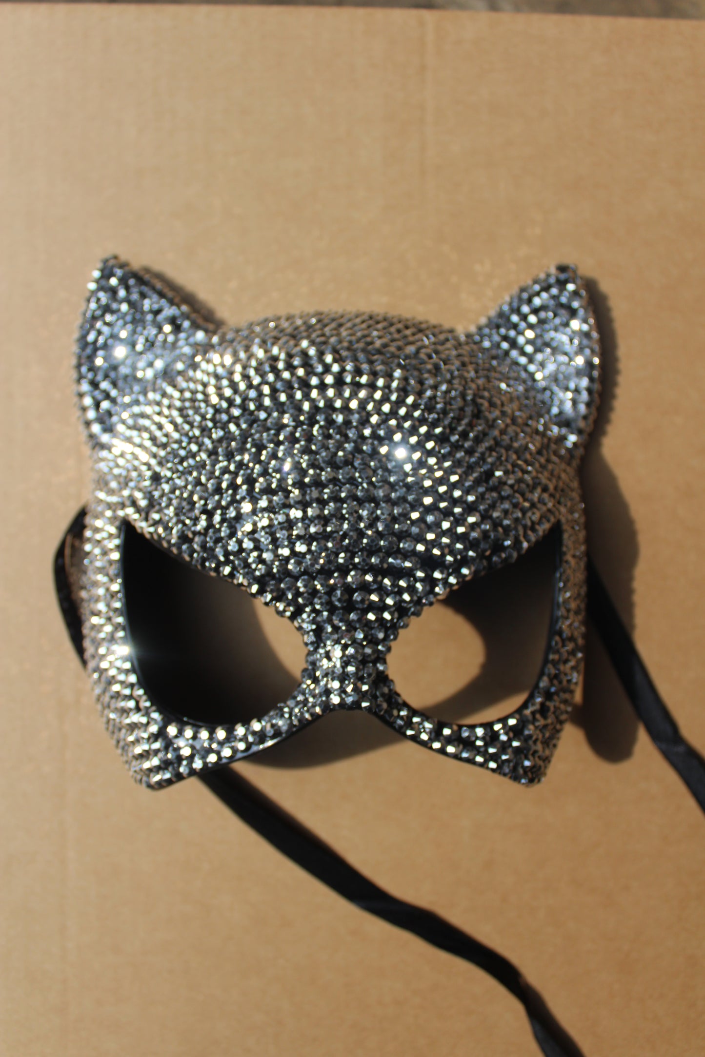 Rhinestone Catwoman Masquerade Mask