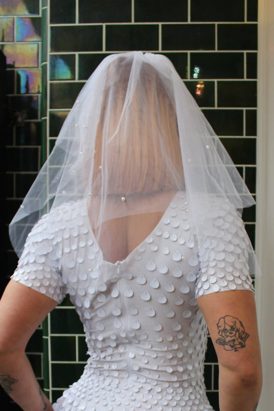 Pearl Embellished Bridal Veil Bow