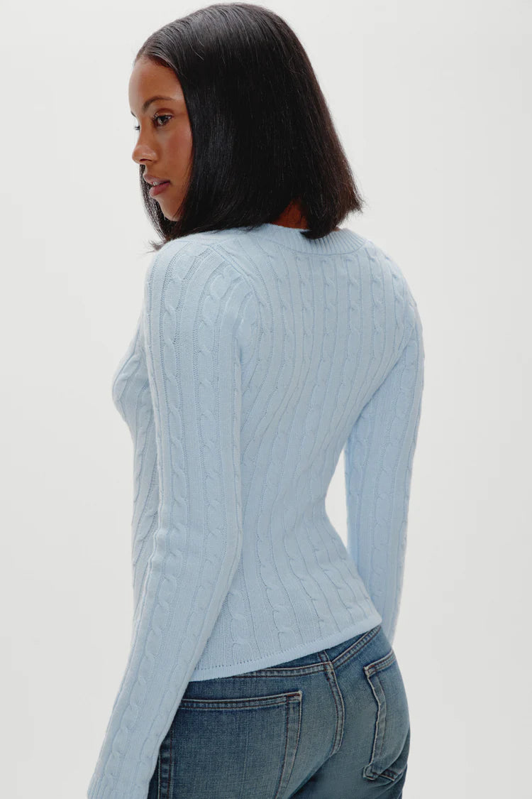 Frankies Bikinis Kit V-Neck Sweater - Daydream