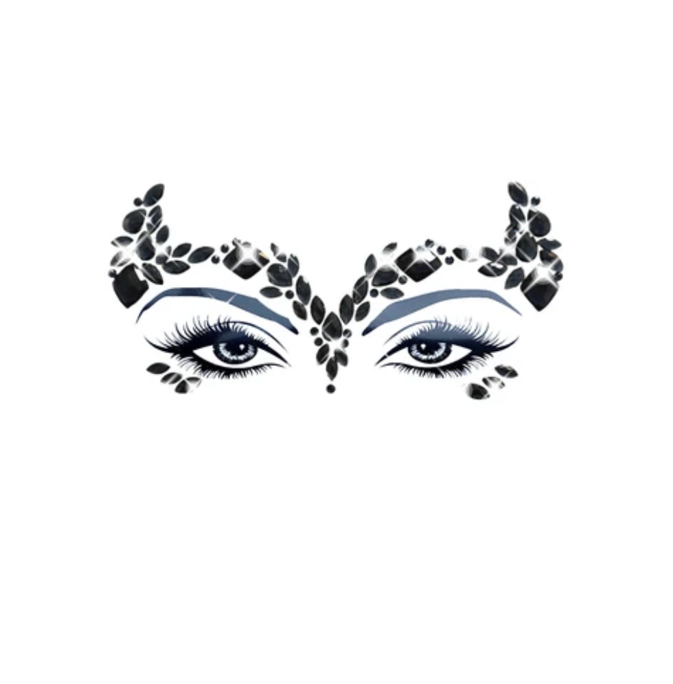 Maleficent Black Gothic Queen Crystal Jewel Face Sticker