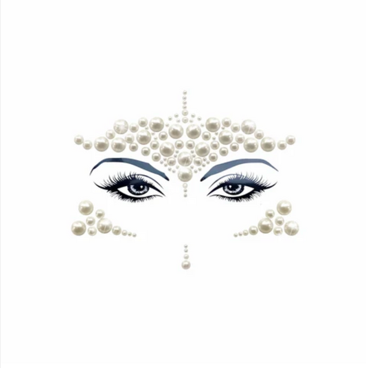 Mazu Iridescent With Pearl Crystal Face Sticker