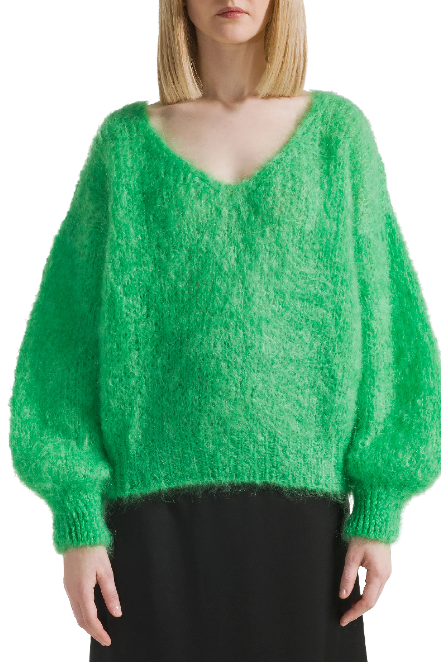 American Dreams Milana Mohair Knit Jumper - Bright Green