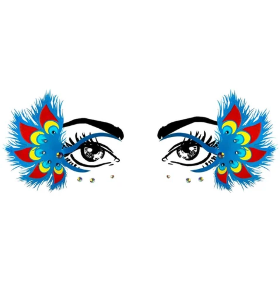 Mystic Peacock Wings Holographic Face Sticker