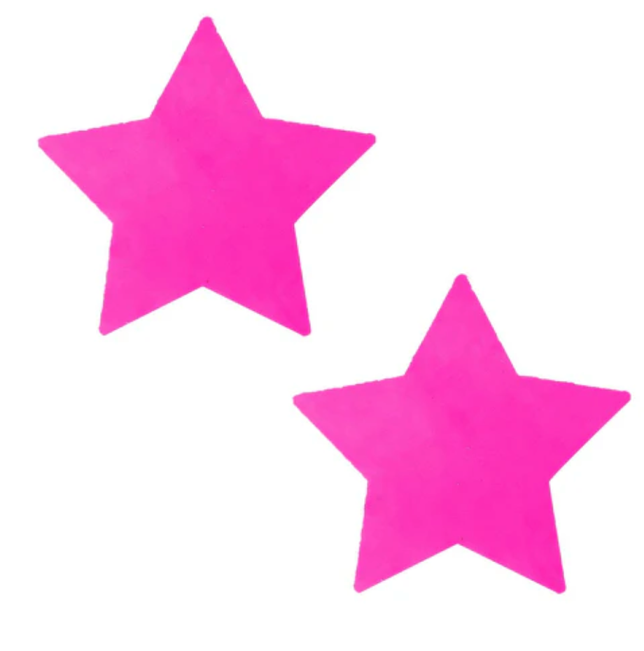 Neva Nude Neon Pink Blacklight Starburst Starry Nights Nipple Cover Pasties