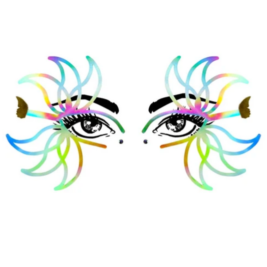 Rainbow Petal Glow Holographic Face Sticker
