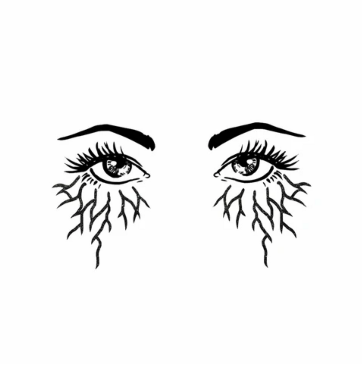 Salvatore Black Glitter Vampire Eye Veins Face Sticker