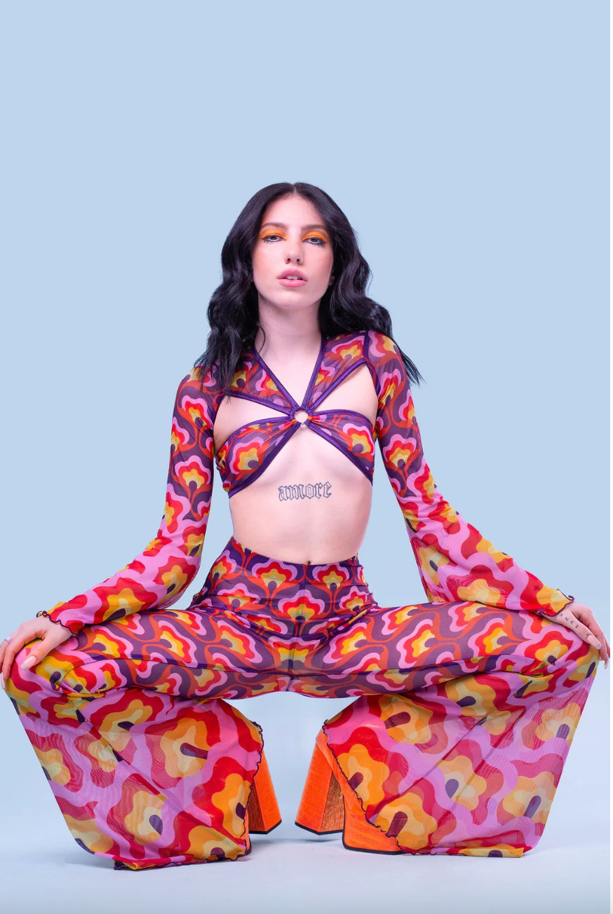Flower Power Violet Bell Bottom Pants - COMING SOON