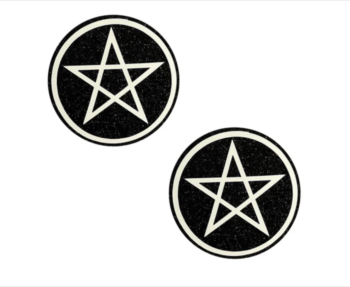 Neva Nude Wicca Black Glitter Nipple Cover Pasties