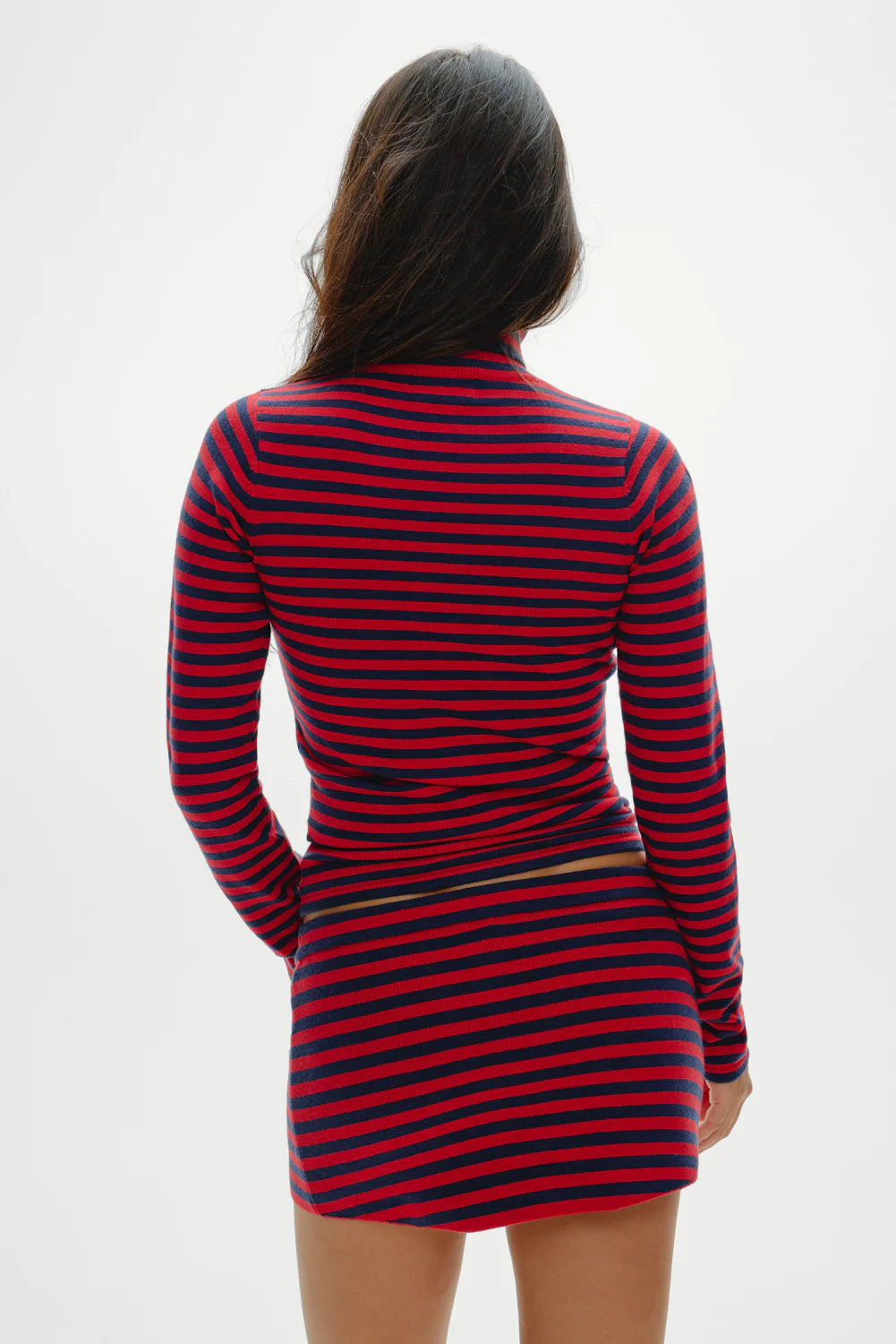 Frankies Bikinis Milo Knit Turtleneck Sweater - Sunday Stripe