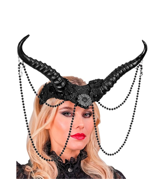 Black Headpiece with Horns