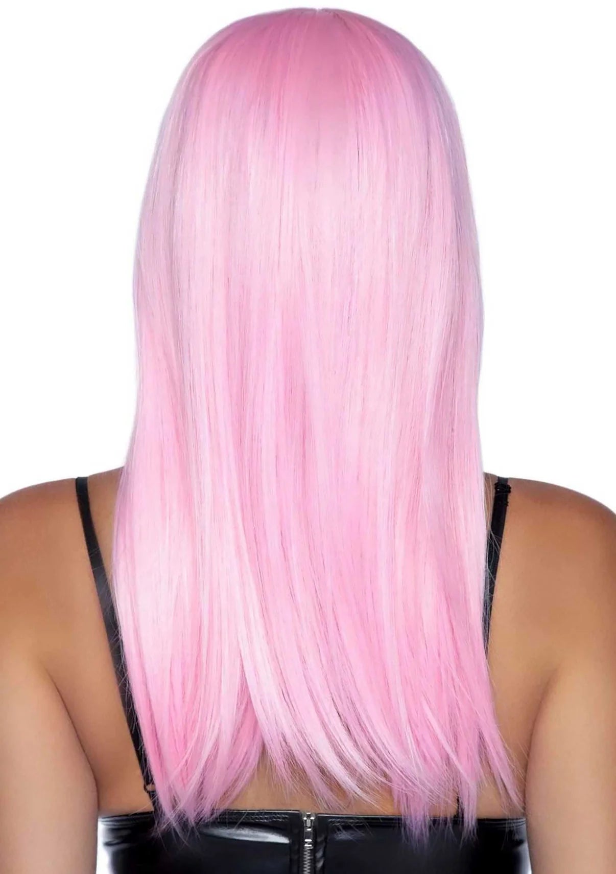 Long Straight Bangs Wig - Candy Pink