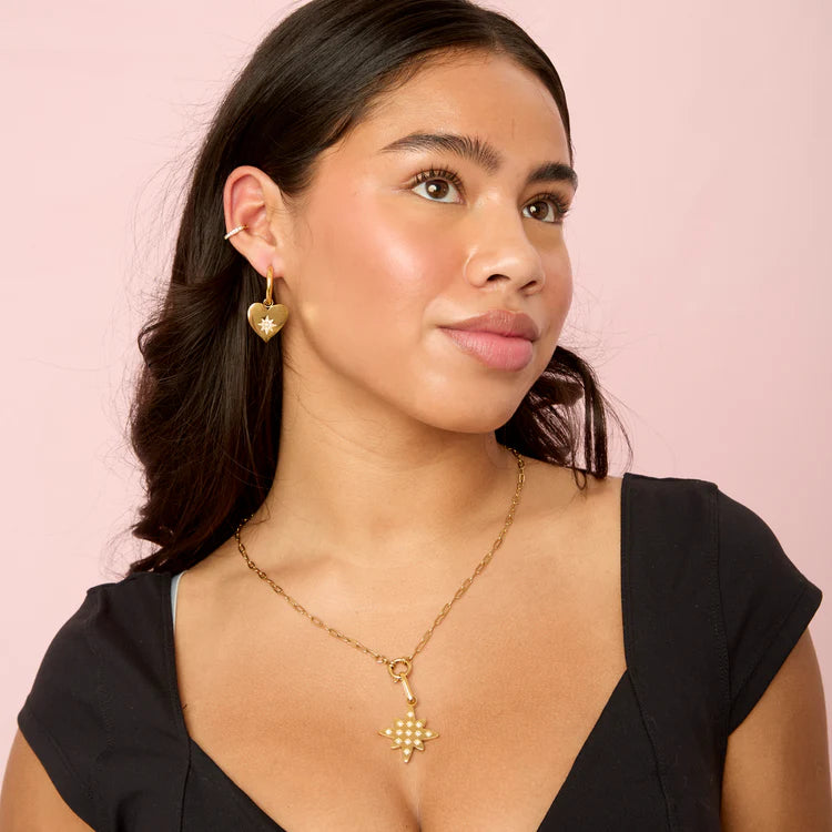 Bijoux De Mimi Aleena Gold Crystal Chunky Star Pendant Charm