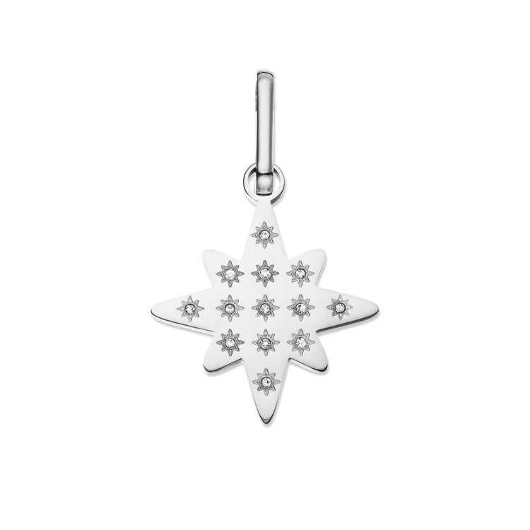 Bijoux De Mimi Aleena Silver Crystal Chunky Star Pendant Charm