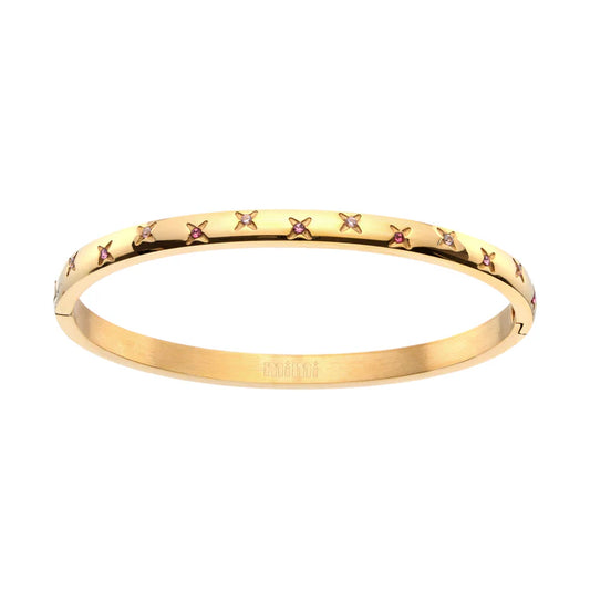 Bijoux De Mimi Amelia Star Bangle - Gold & Pink