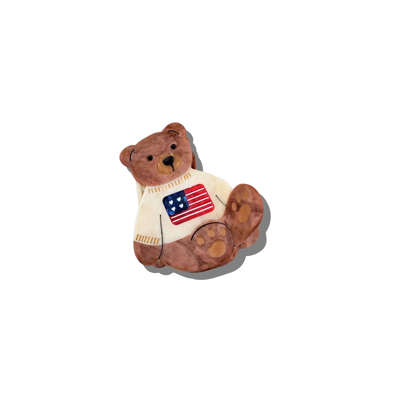 Solar Eclipse Americana Teddy Bear Claw Clip