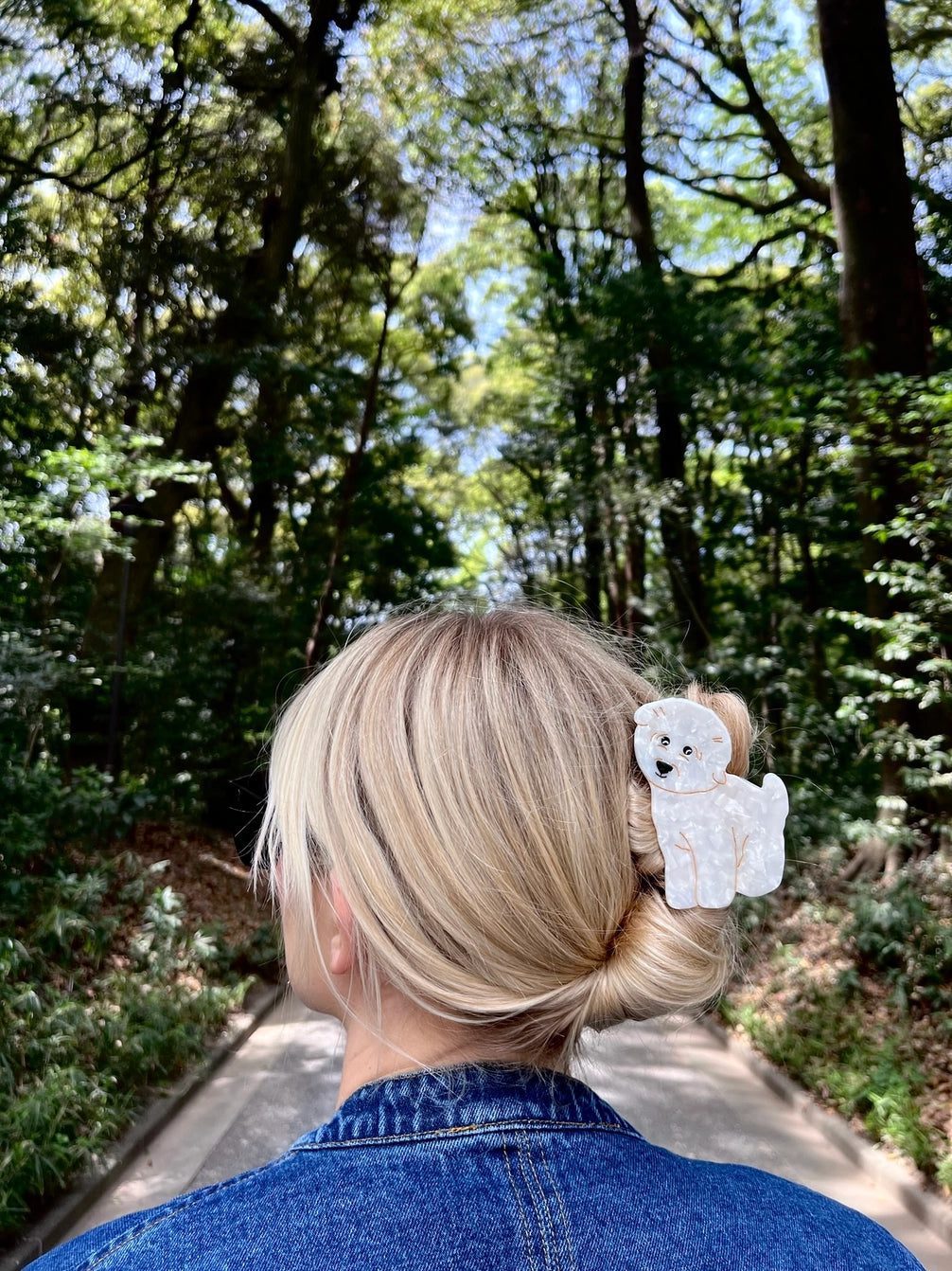 Solar Eclipse Bichon Frise Claw Clip